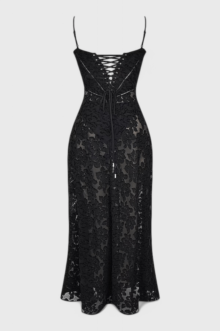 Mabel | Vintage Lace Lamé Dress