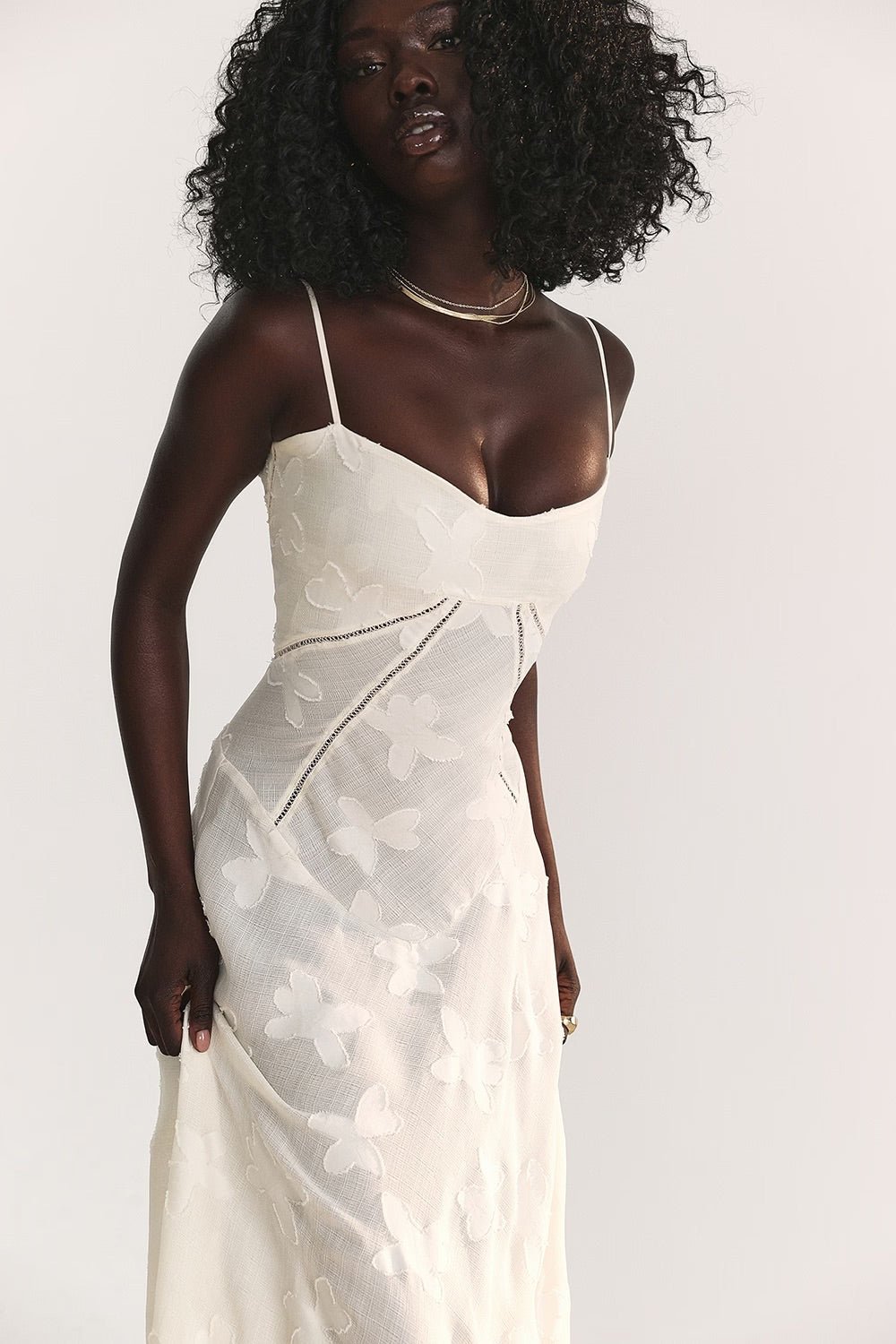 Mabel | Vintage Lace Lamé Dress
