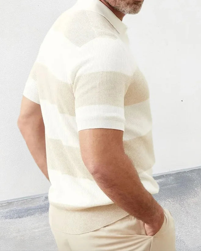 Stratford – Striped Knit Polo Shirt