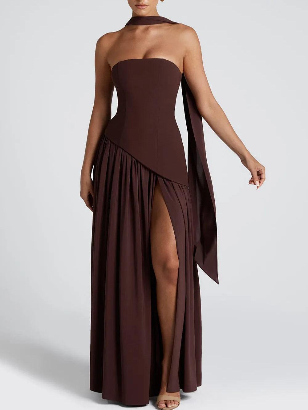 Malia Slit Ribbon Maxi Dress