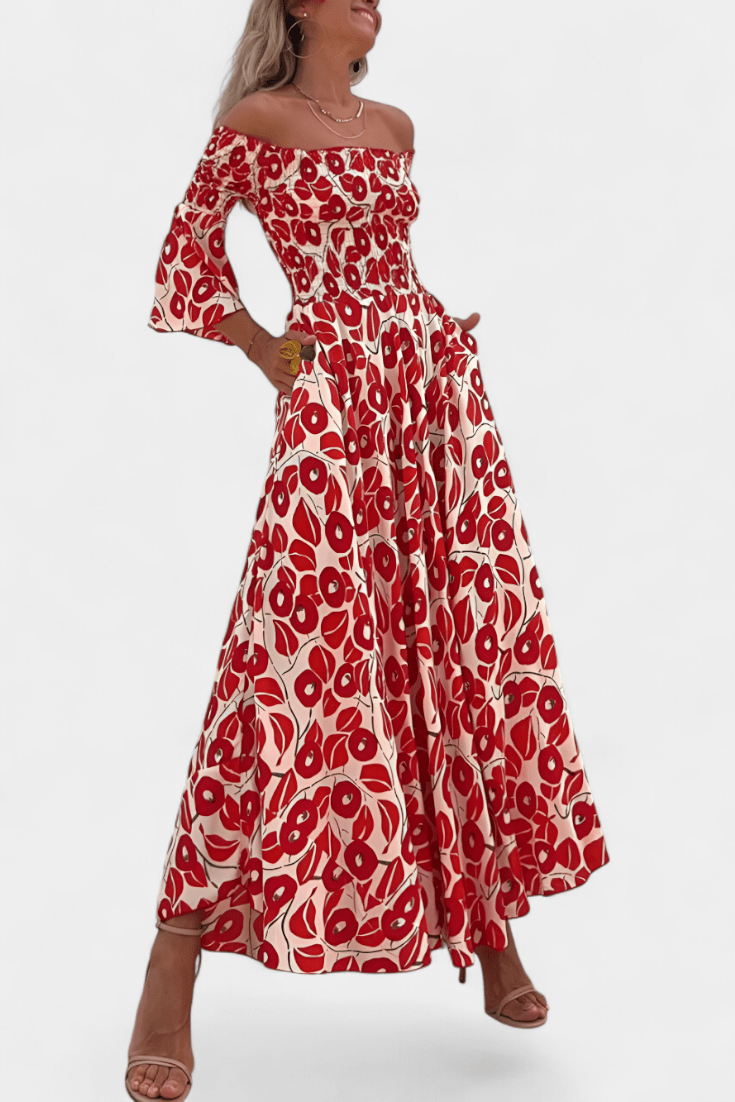 Mar | Off-Shoulder Floral Maxi Dress
