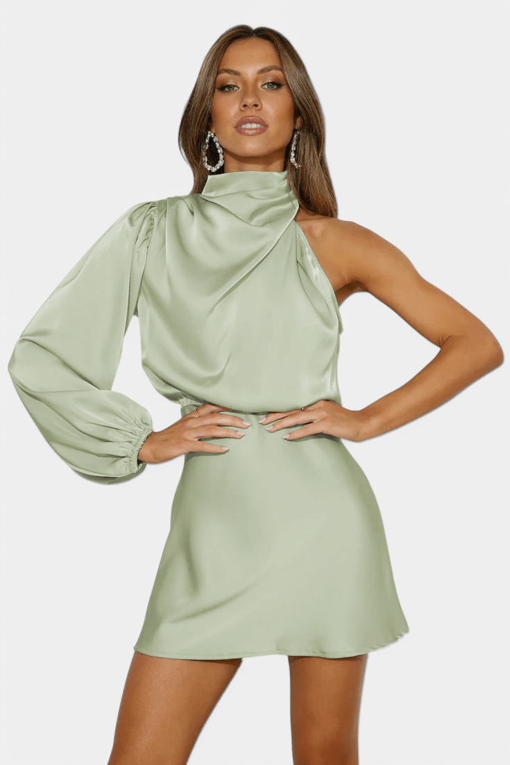 Mara | One-Shoulder Draped Dress