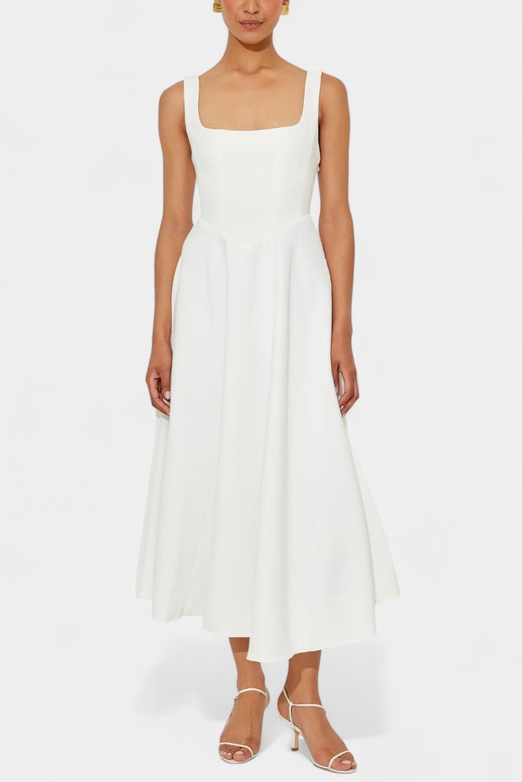 Mary | Sleeveless Fit and Flare A-Line Midi Dress