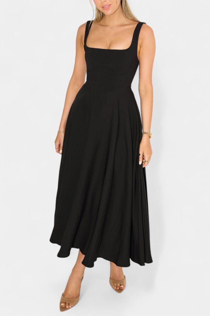 Mary | Sleeveless Fit and Flare A-Line Midi Dress