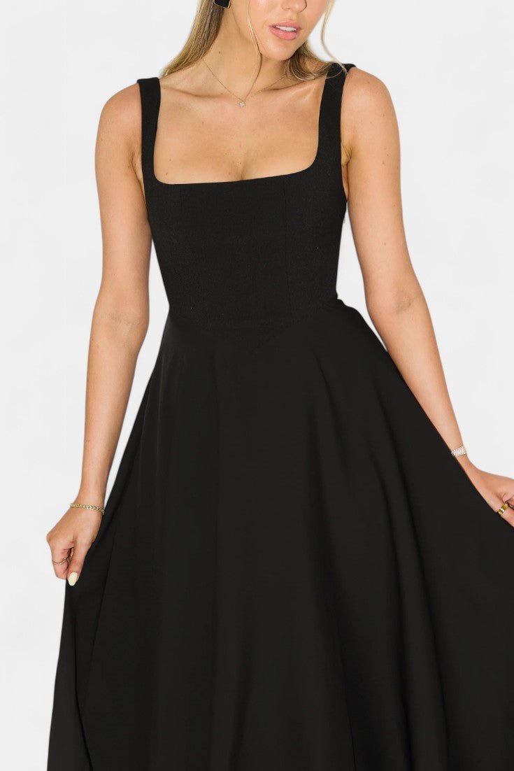 Mary | Sleeveless Fit and Flare A-Line Midi Dress