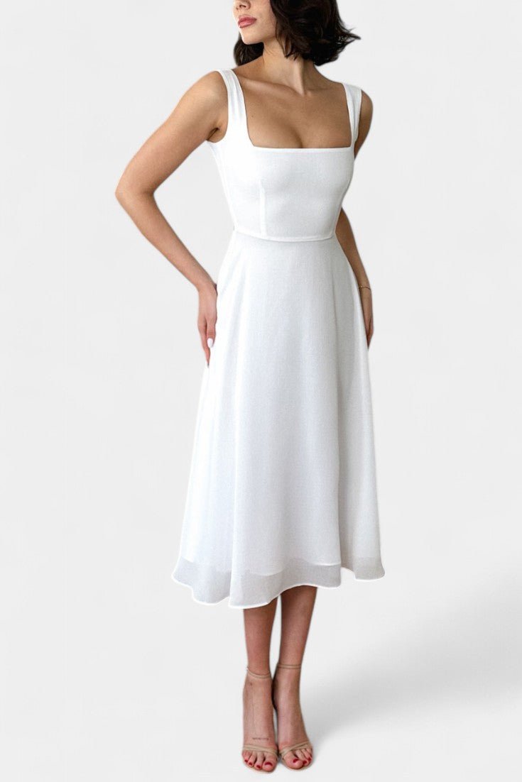 Mary | Sleeveless Fit and Flare A-Line Midi Dress