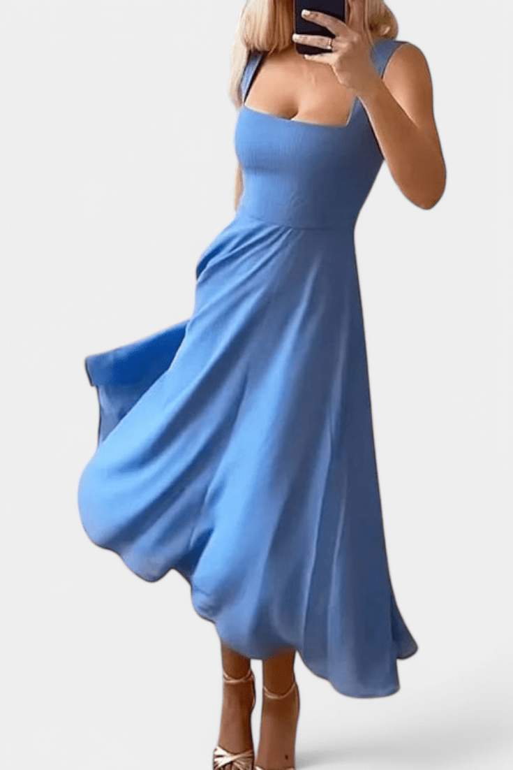Mary | Sleeveless Fit and Flare A-Line Midi Dress