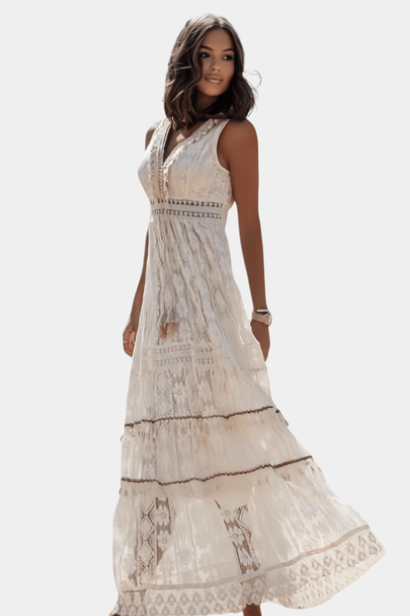 Melina | Boho Lace Maxi Dress