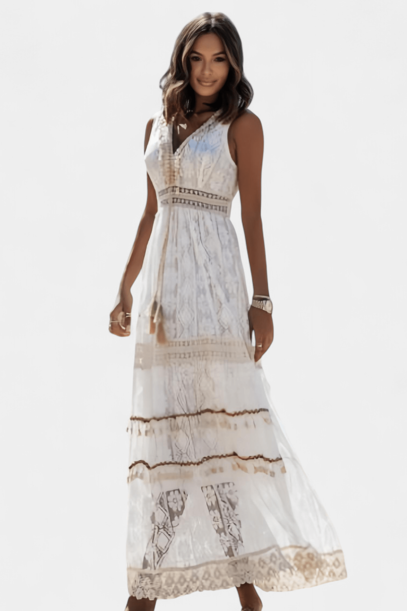 Melina | Boho Lace Maxi Dress