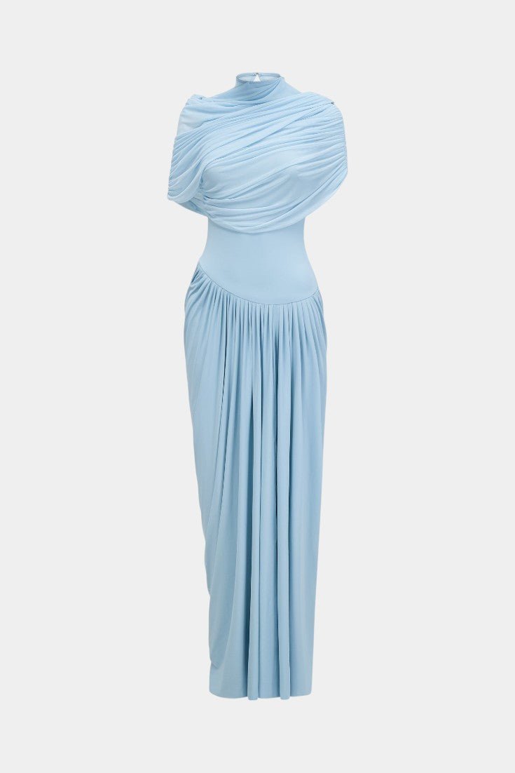 Melisande | Asymmetric Pleated Maxi Dress