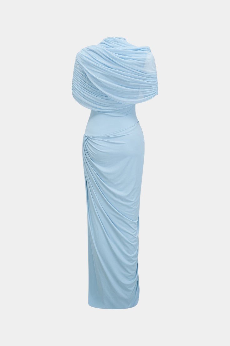 Melisande | Asymmetric Pleated Maxi Dress
