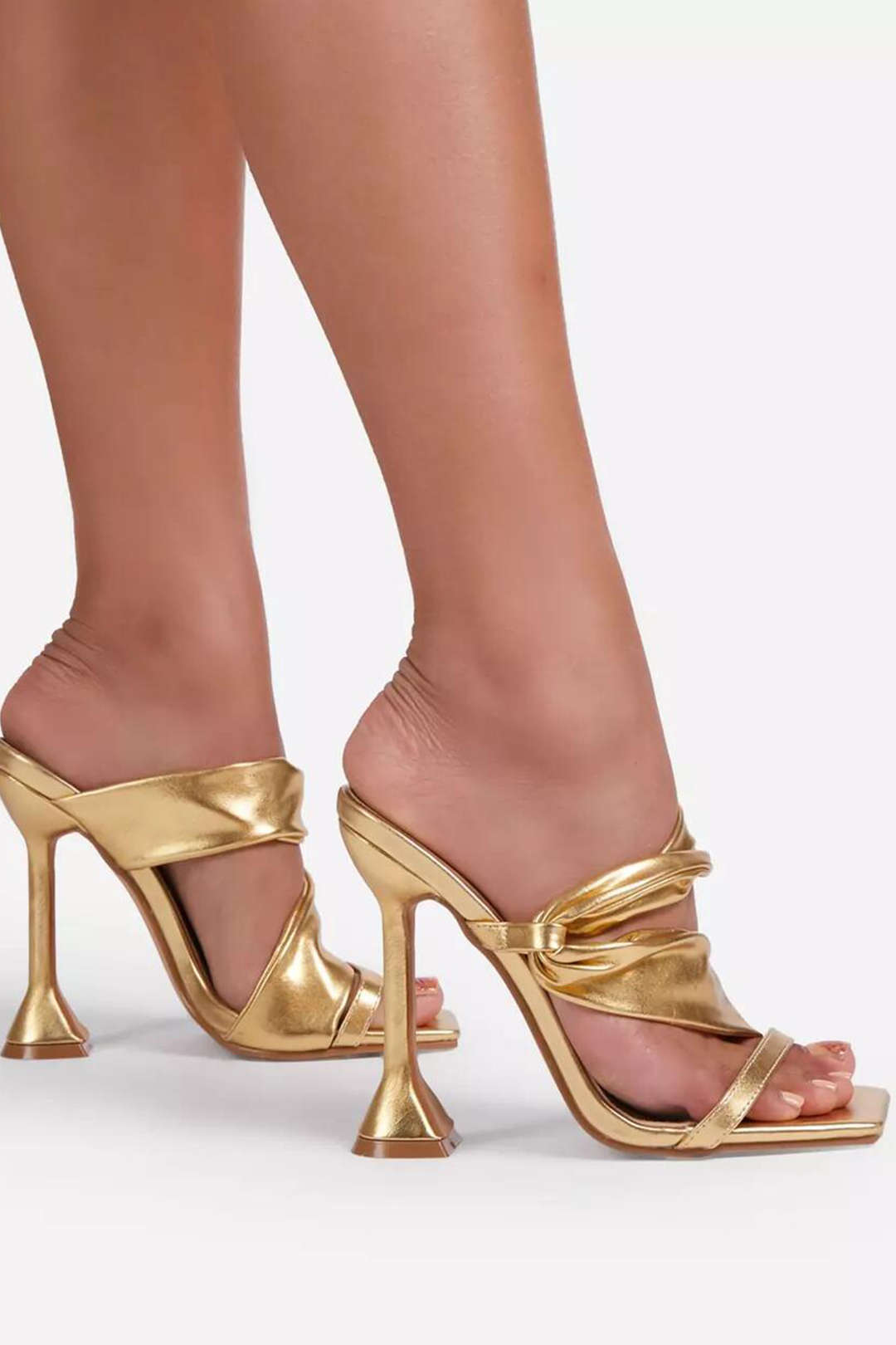 Austell Ruched Square-toe High Heels Sandals
