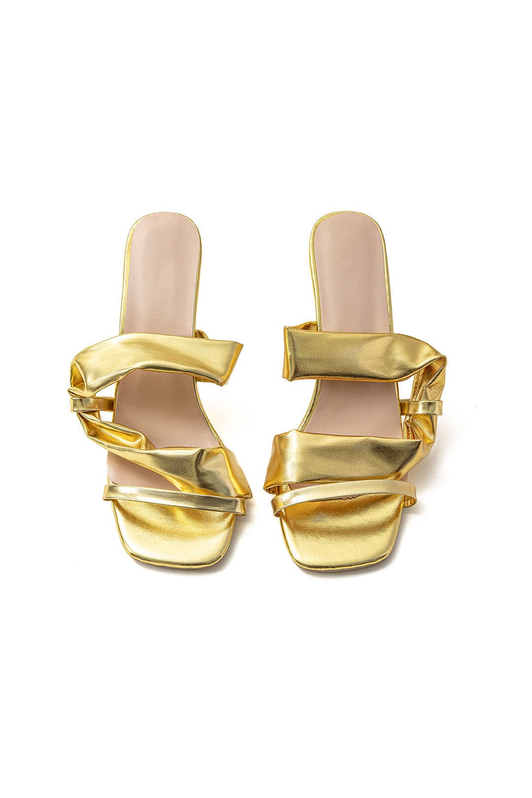 Austell Ruched Square-toe High Heels Sandals