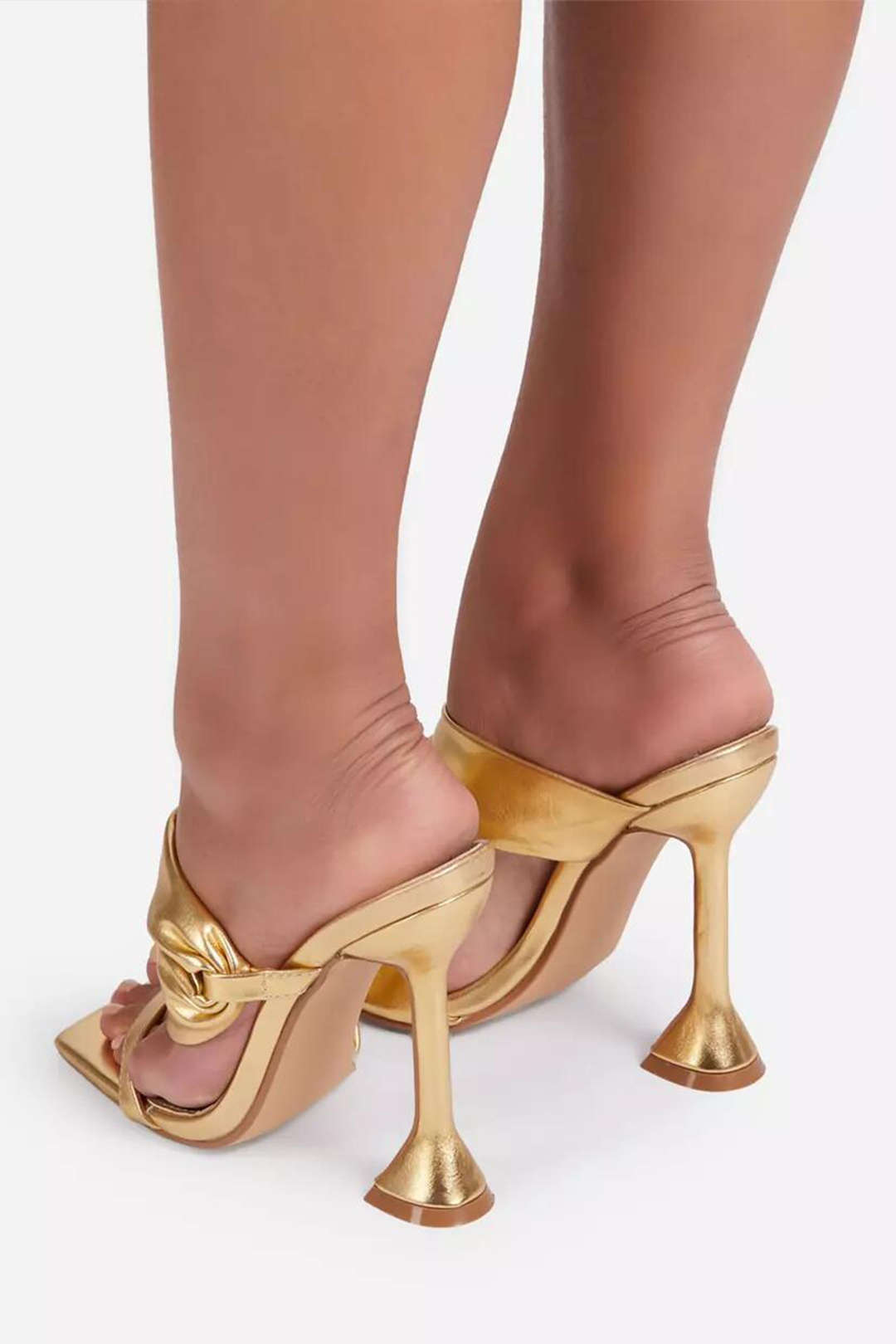 Austell Ruched Square-toe High Heels Sandals