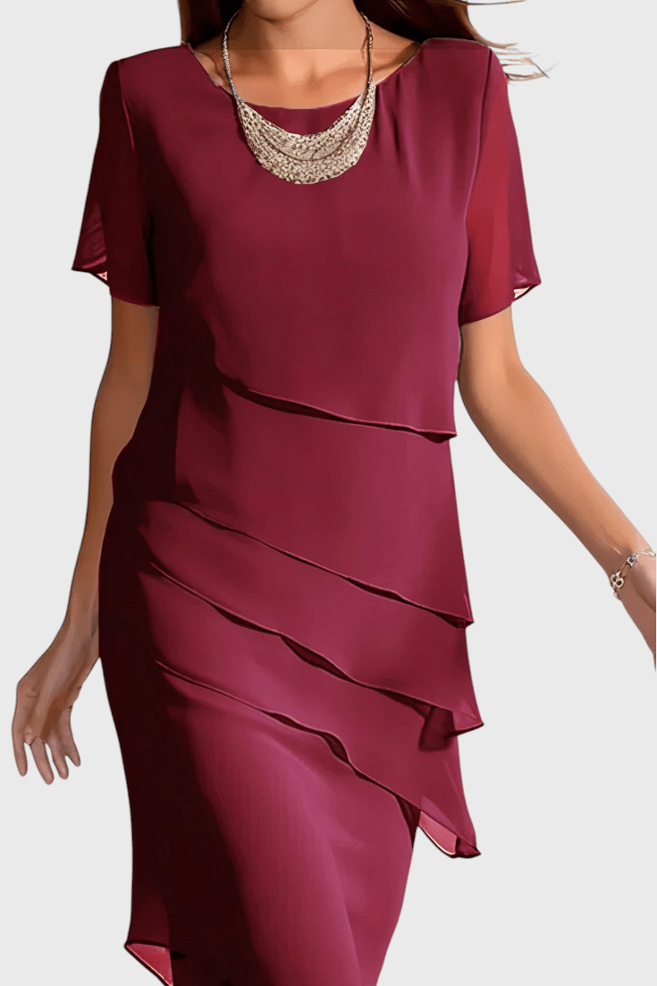 Mia | Elegant Chiffon Frange Dress