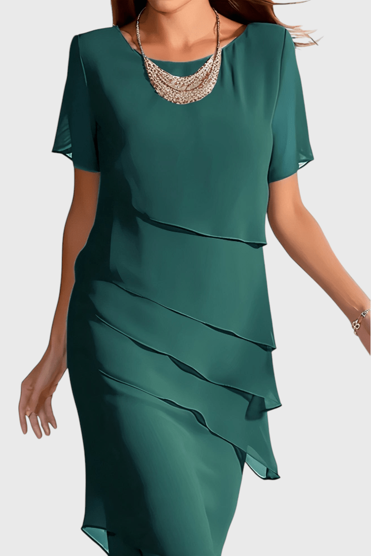 Mia | Elegant Chiffon Frange Dress
