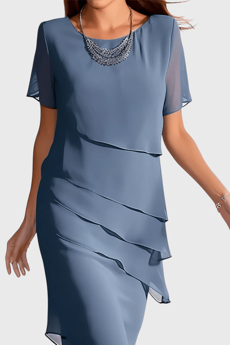 Mia | Elegant Chiffon Frange Dress