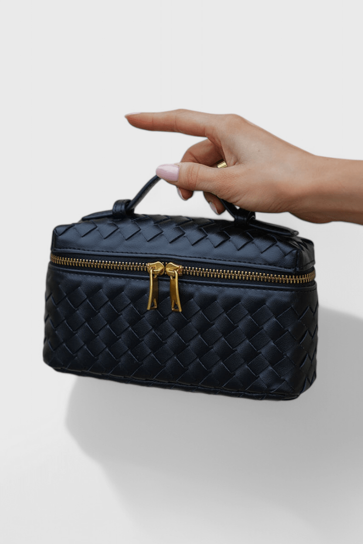 Milla Woven Mini Bag with Gold Hardware