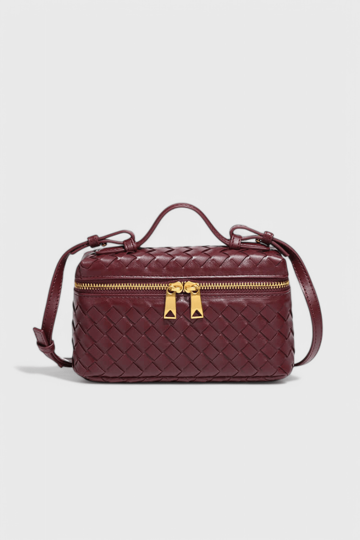 Milla Woven Mini Bag with Gold Hardware