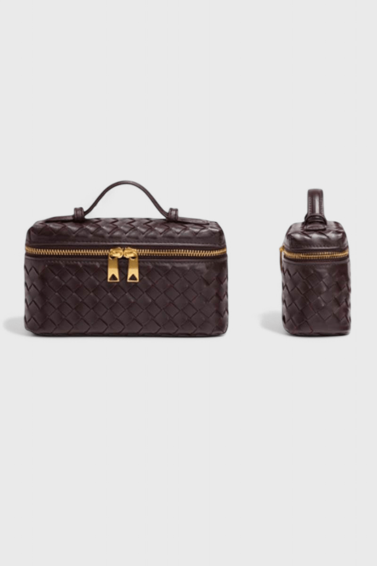Milla Woven Mini Bag with Gold Hardware