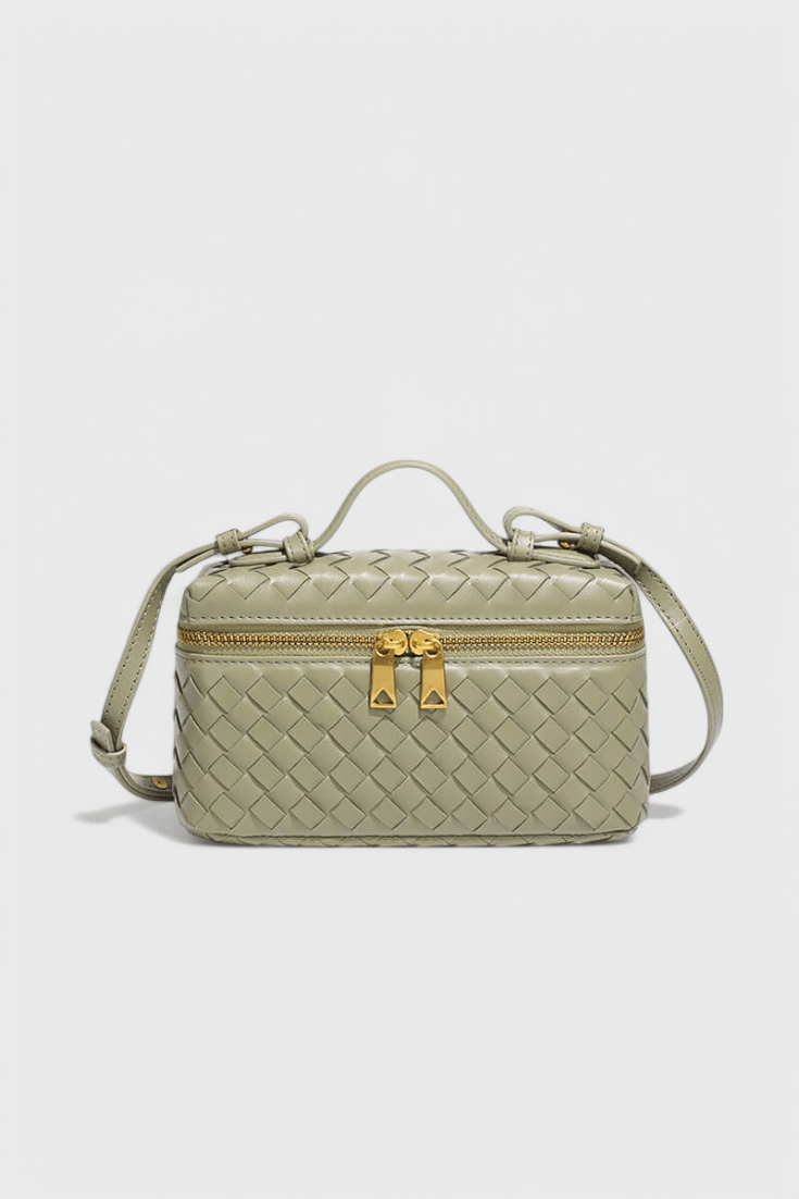 Milla Woven Mini Bag with Gold Hardware