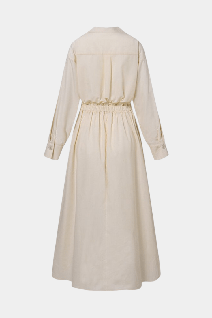 Miriam | Retro Collar Long Sleeve Maxi Dress