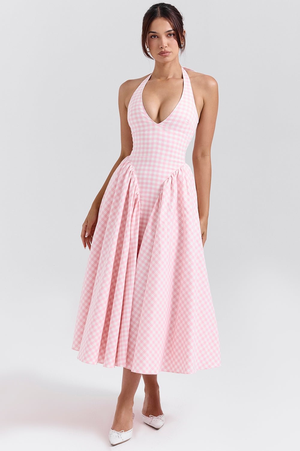 Monroe | Twill Halter Midi Dress
