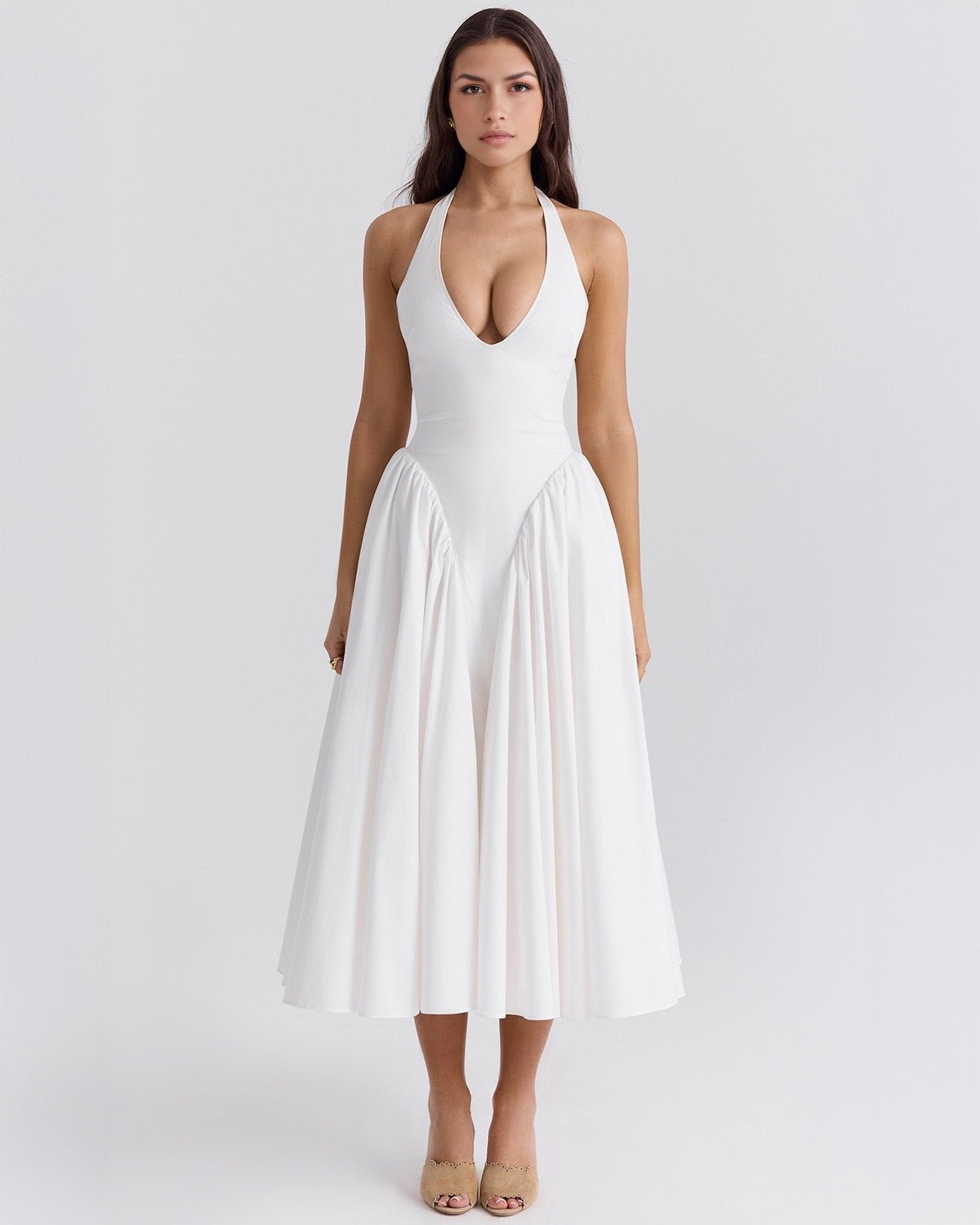 Monroe | Twill Halter Midi Dress