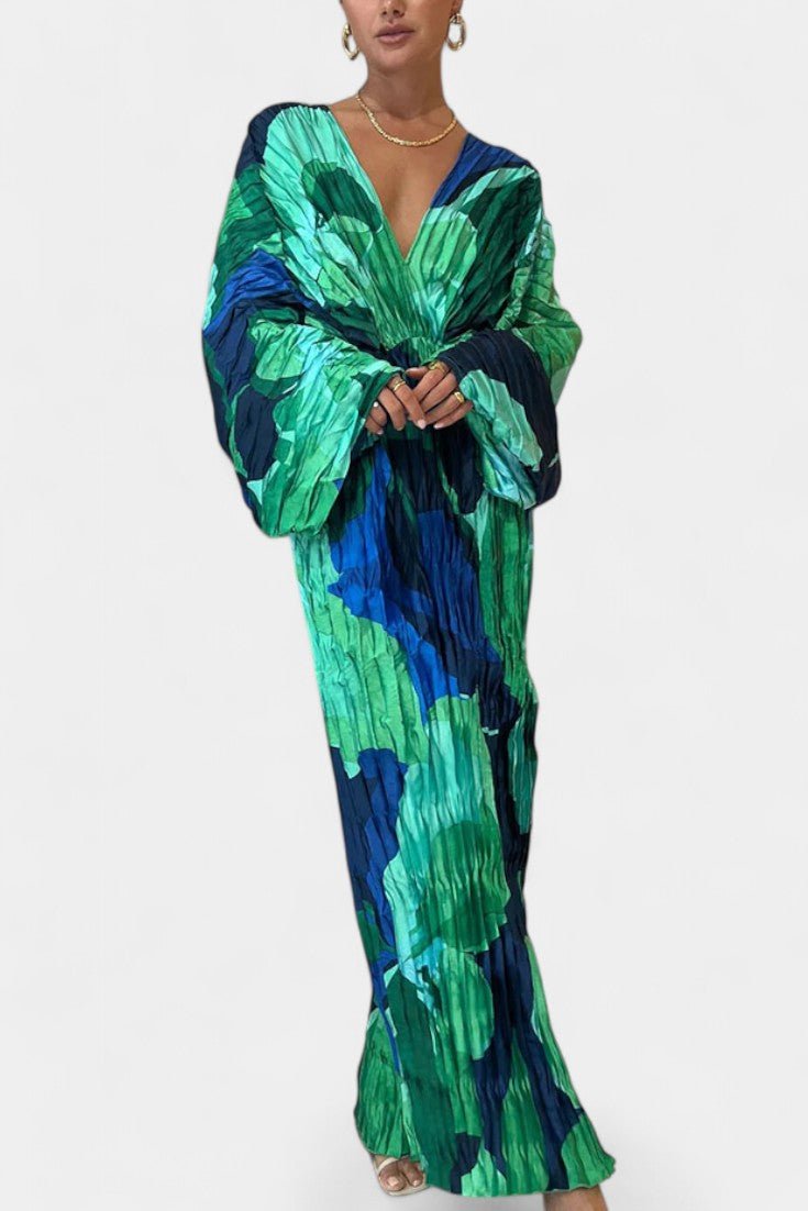 Rebecca | Pleated Cut-Out Maxi Dress