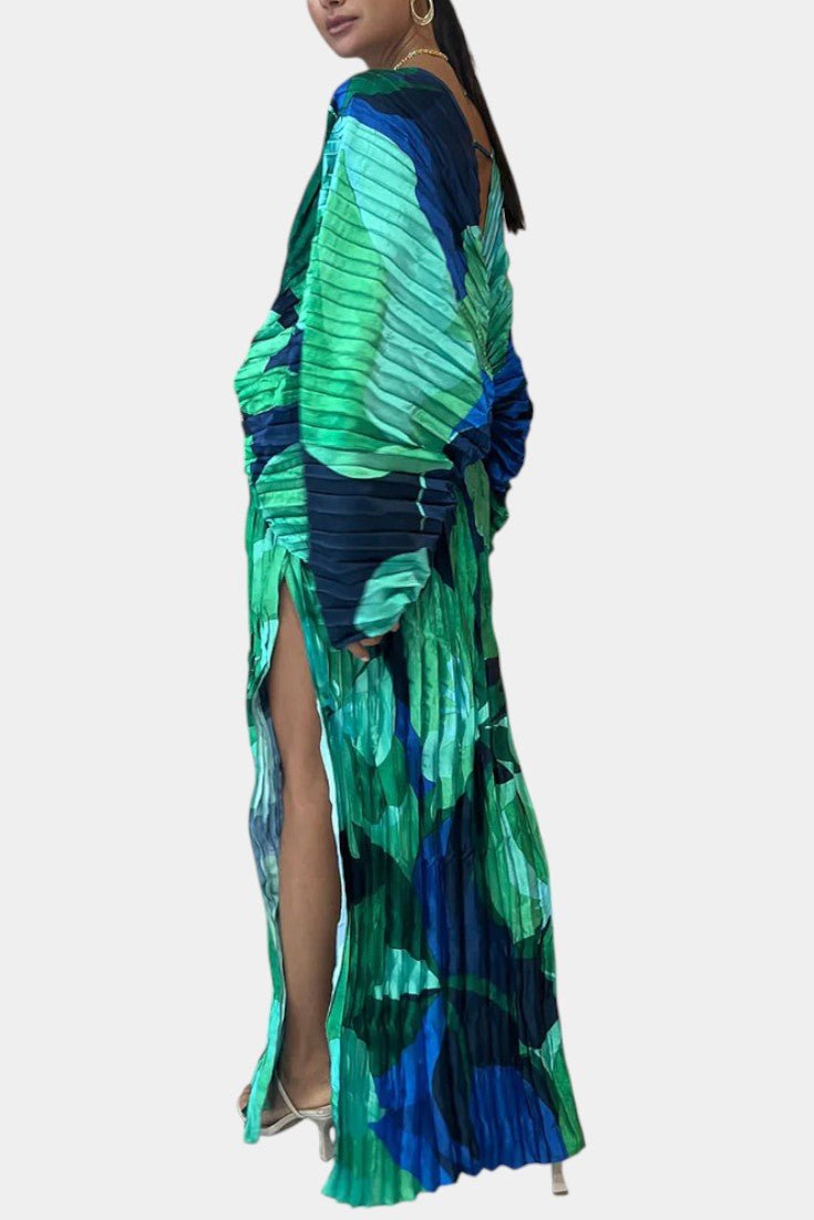 Rebecca | Pleated Cut-Out Maxi Dress