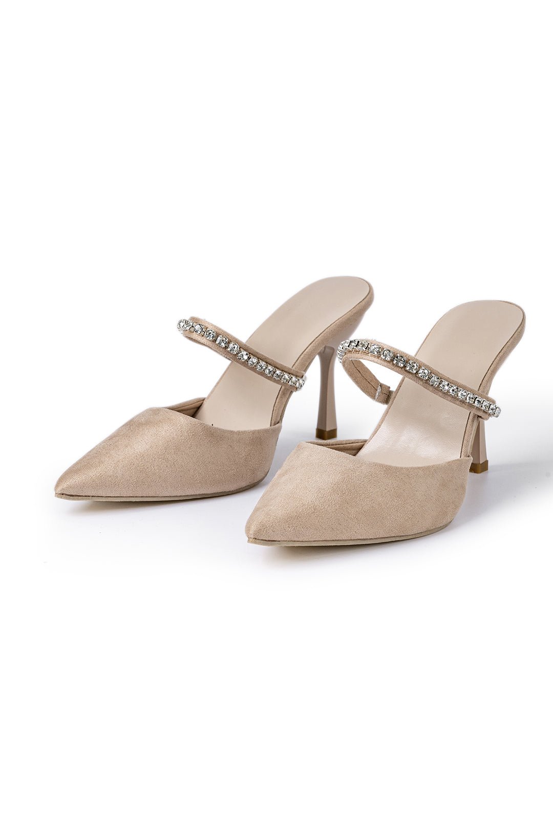 Crystal Pointed-toe Mid-heels
