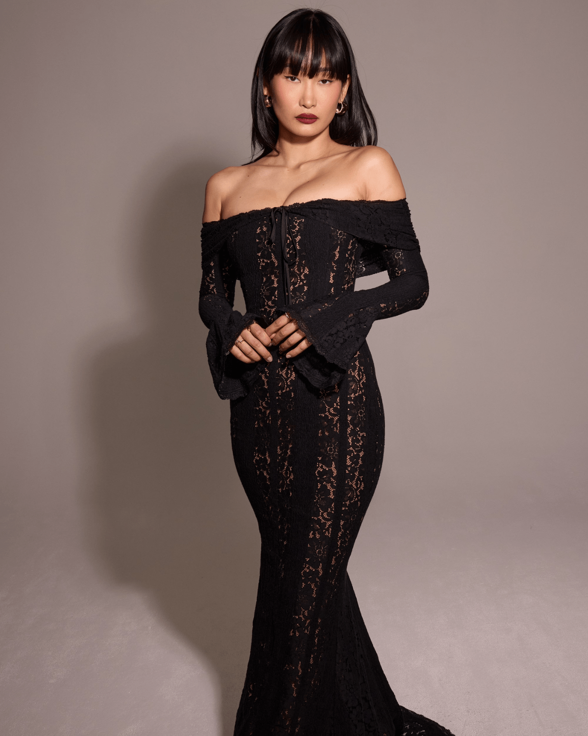 Rosalie | Lace Off-Shoulder Maxi Dress