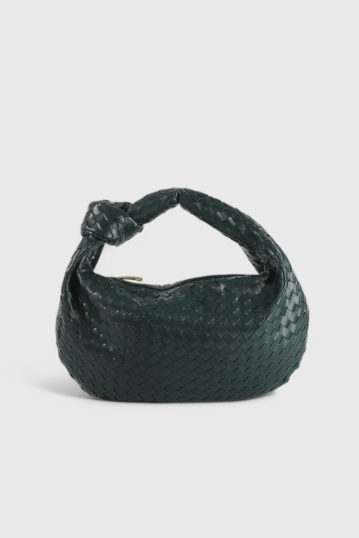 Sage Medium Woven Shoulder Satchel