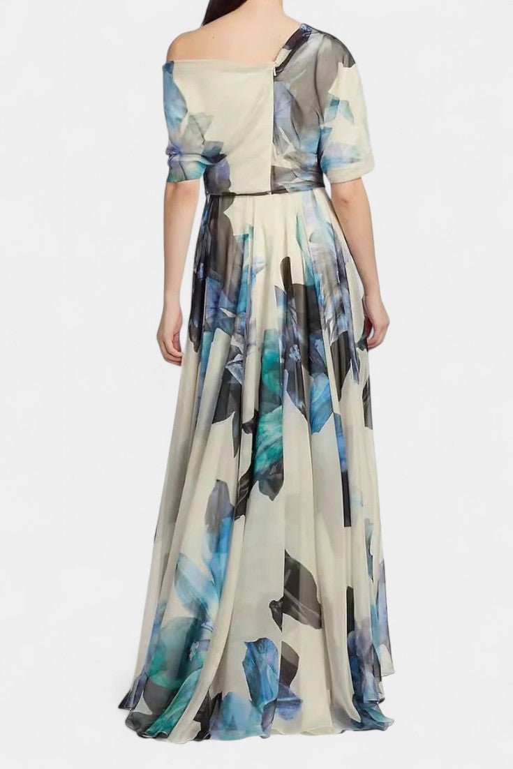 Sanaa | One-Shoulder Abstract Floral Maxi Dress