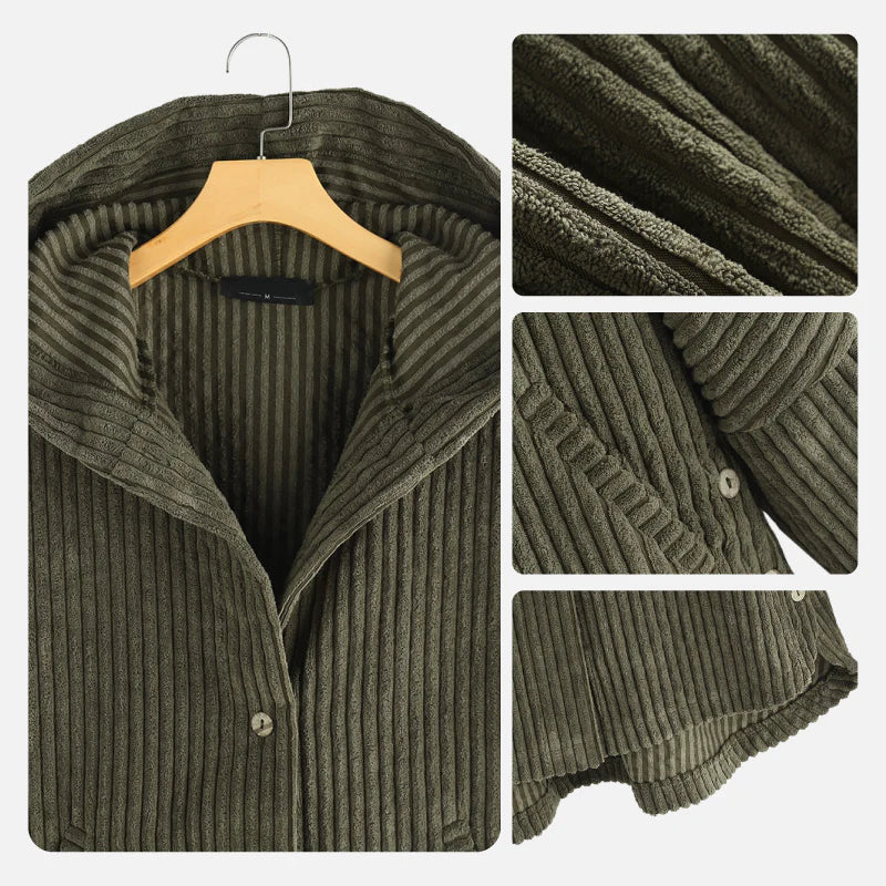 Aria - Comfortable Ribbed Hooded Coat