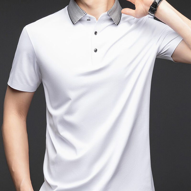 Nero Casual Short Sleeve Lapel Polo