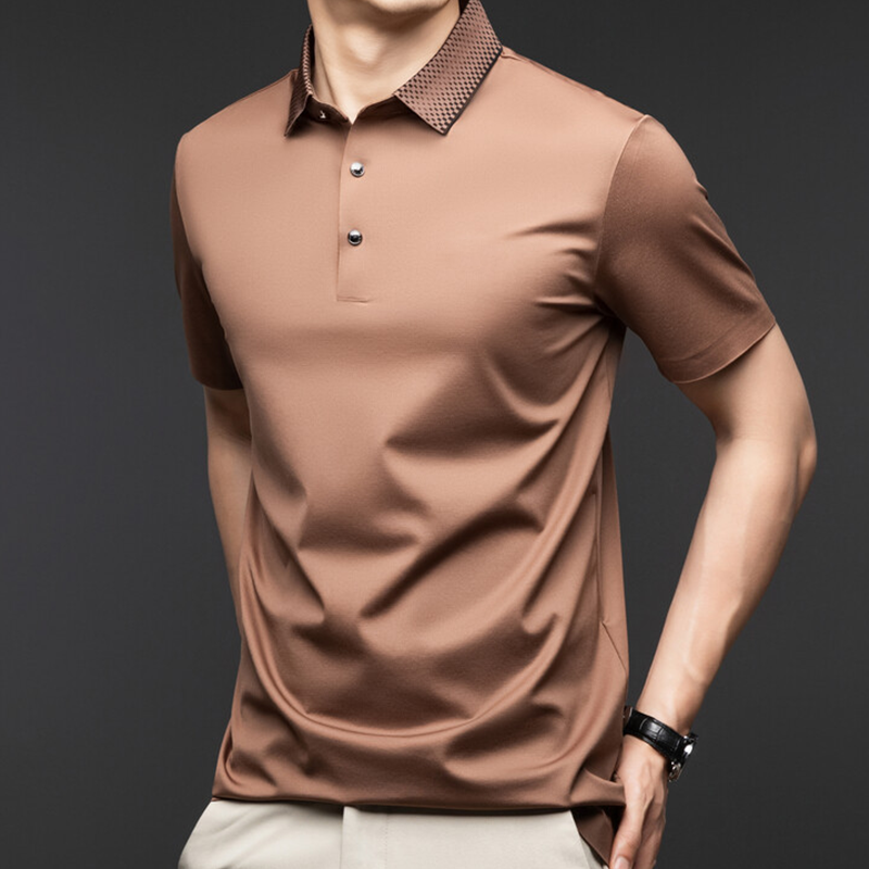 Nero Casual Short Sleeve Lapel Polo