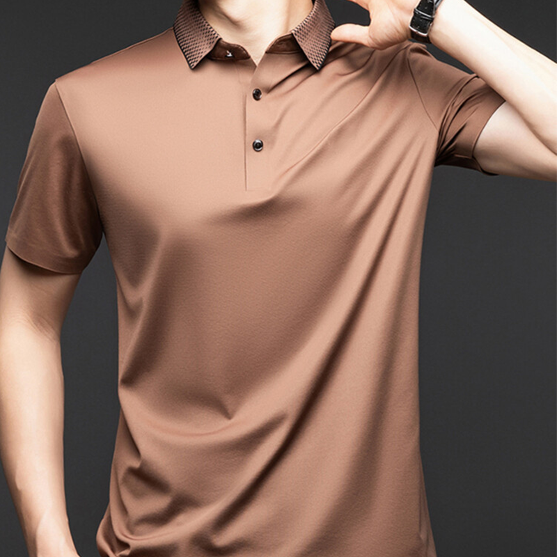 Nero Casual Short Sleeve Lapel Polo