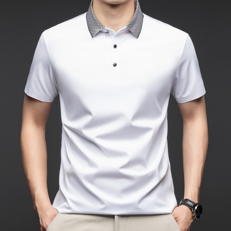 Nero Casual Short Sleeve Lapel Polo