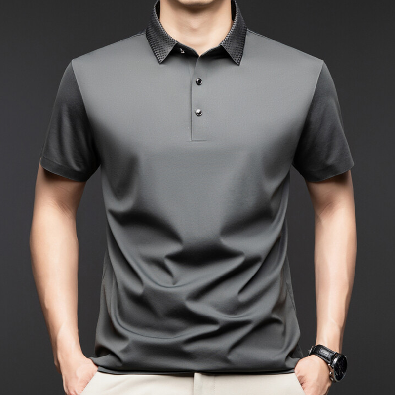 Nero Casual Short Sleeve Lapel Polo