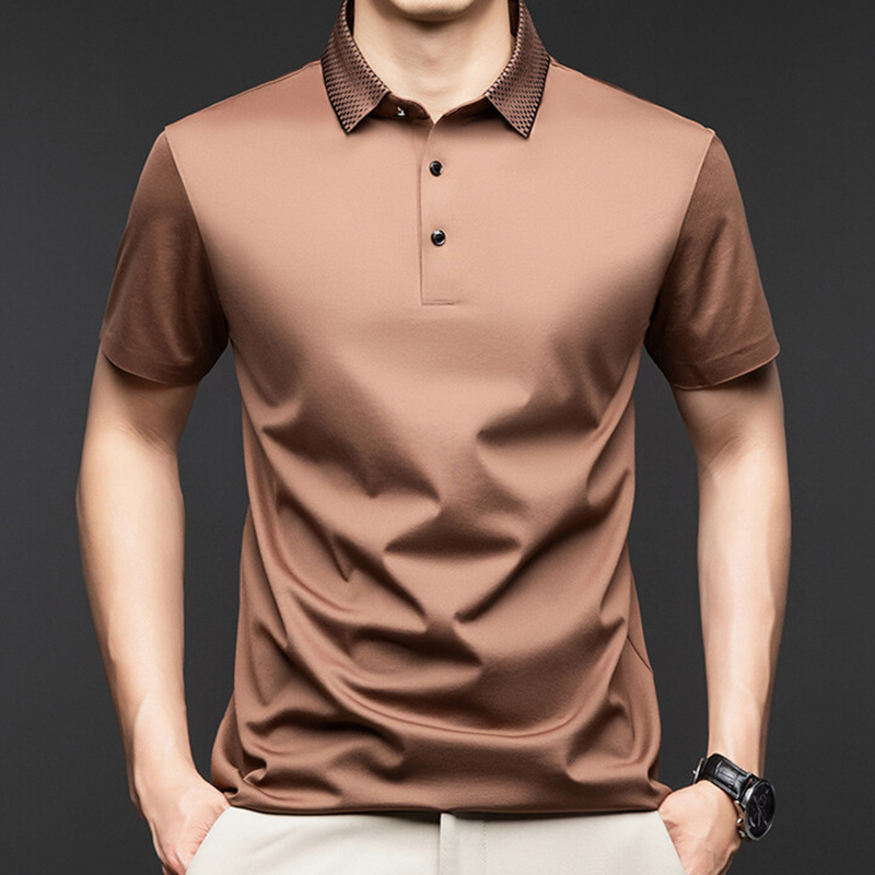 Nero Casual Short Sleeve Lapel Polo