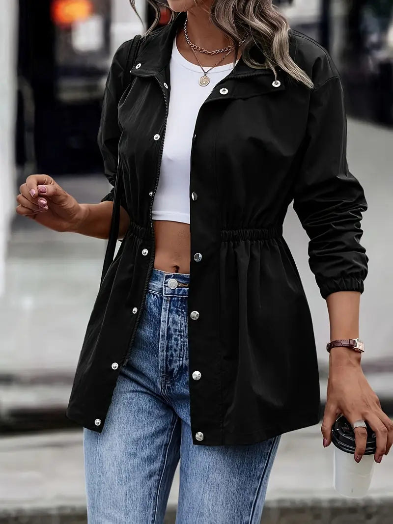 Olivia - Chic Mid-Length Windproof Zip-Up Jacket