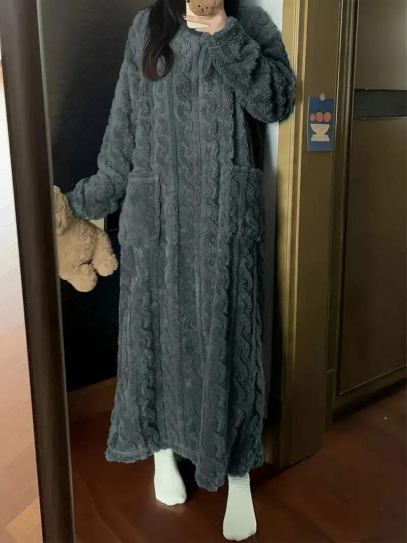 Abigail - Jacquard Soft Fleece Winter Dress