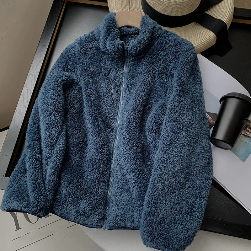 Riley - Cozy Teddy Coat With Zipper