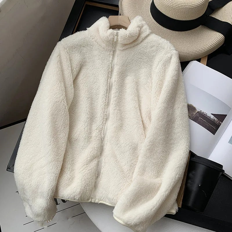 Riley - Cozy Teddy Coat With Zipper