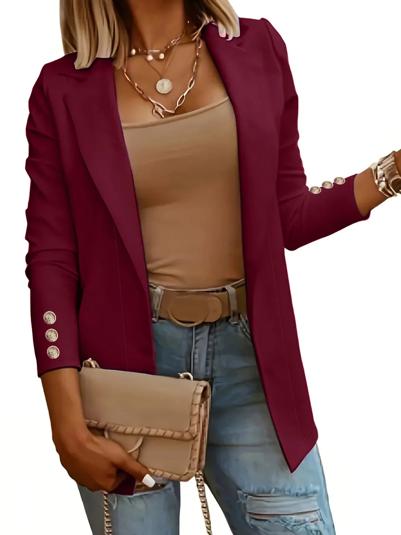 Layla - Stylish Open Front Jacket