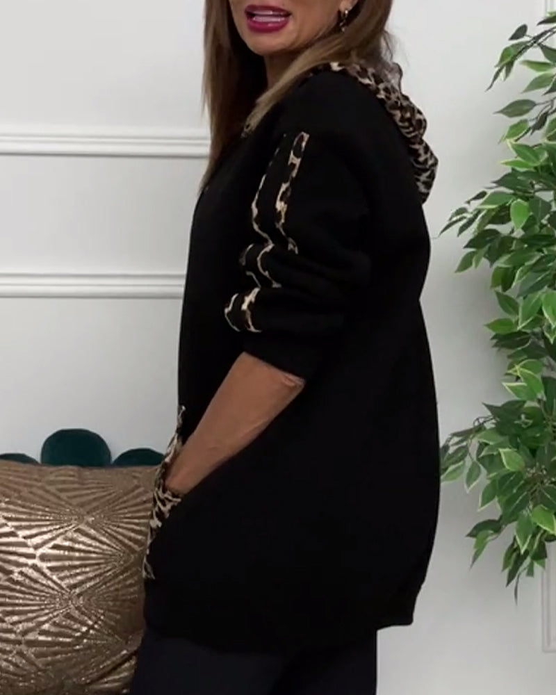 Alison - Comfortable Casual Leopard Print Hoodie