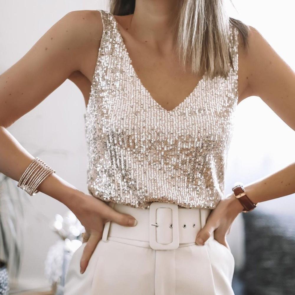 Glamour Tank Top - V-Neck