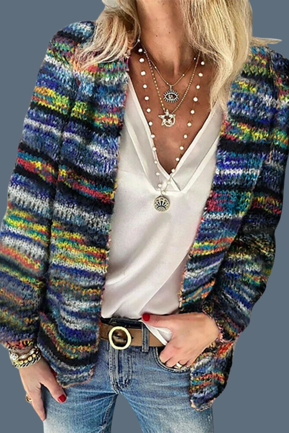 Lea - Super Soft, Multi-Colored Cardigan