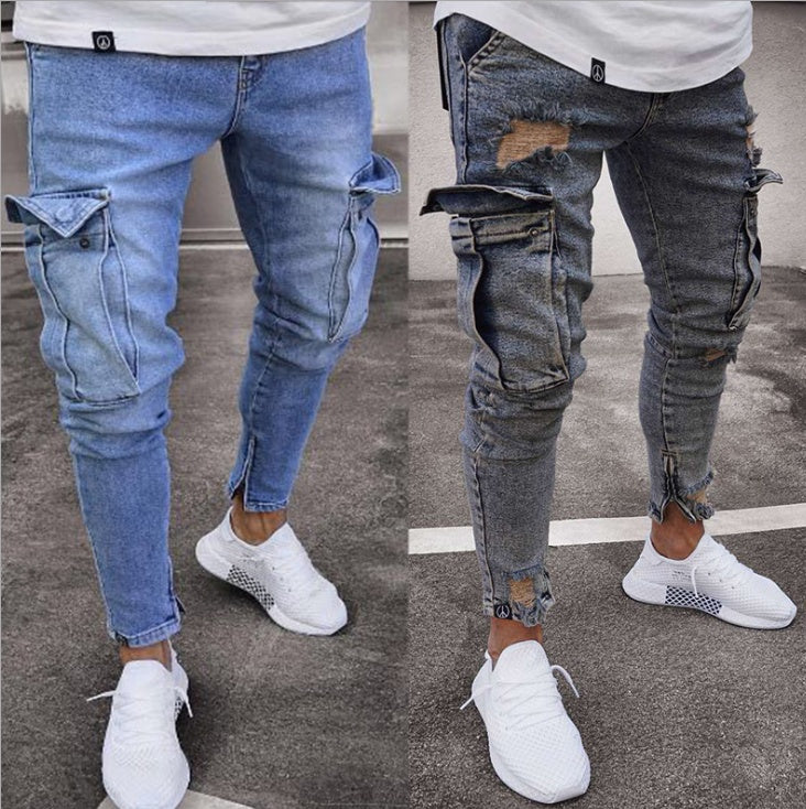 Men's Cargo Jeans - Urban Style and Practical Functionality